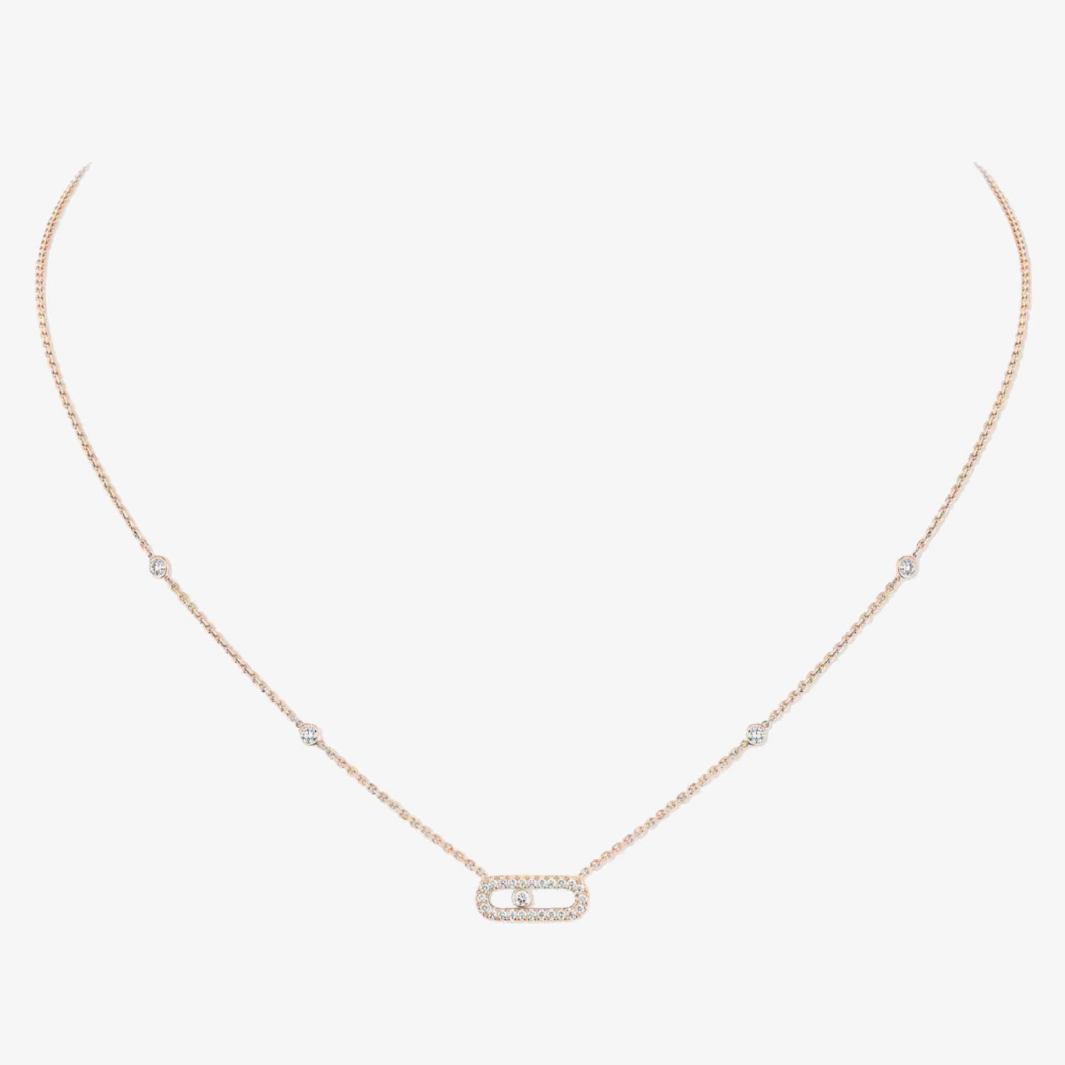 Collana Move Uno Oro Rosa e Diamanti