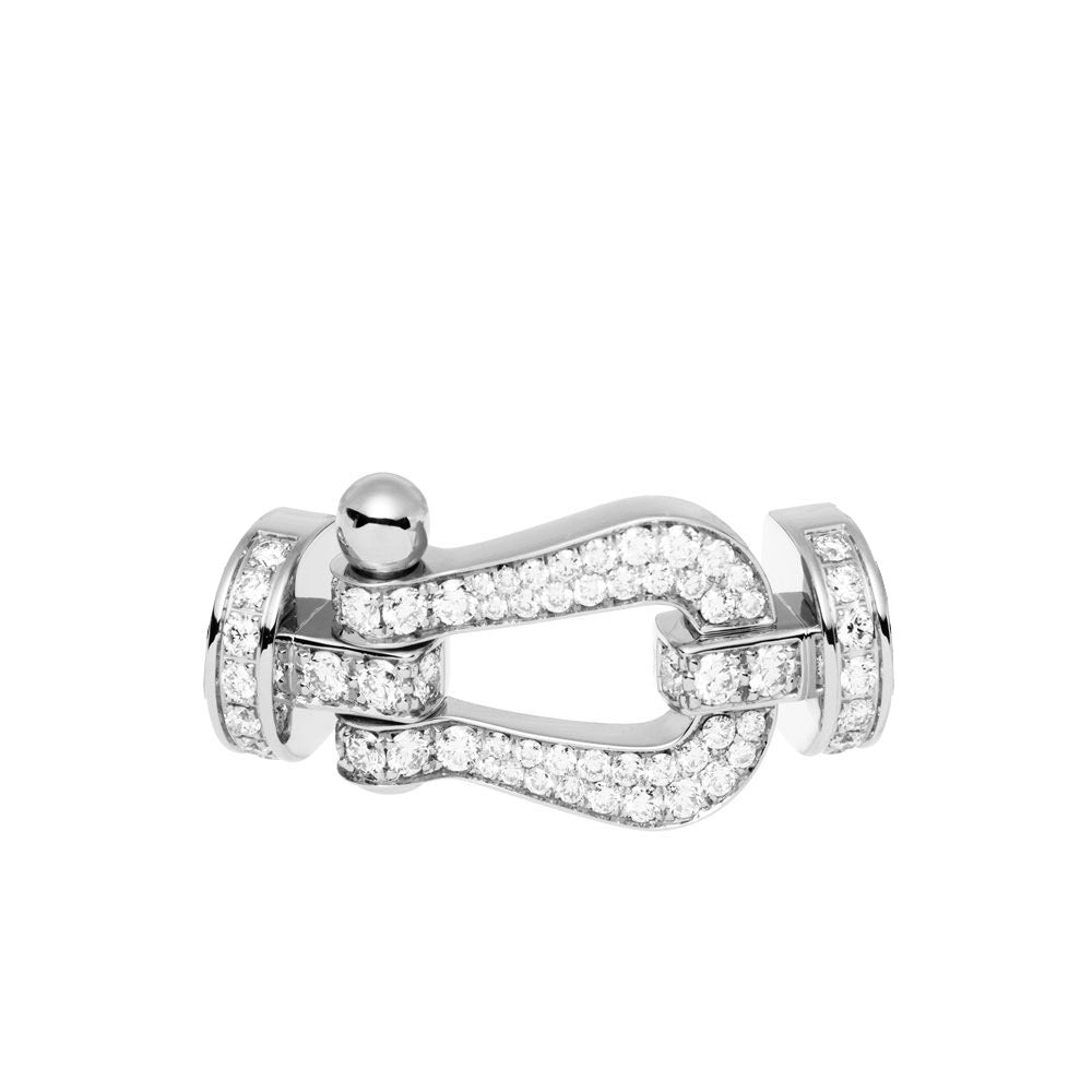 Moschettone Force 10 Modello Large Oro Bianco e Diamanti
